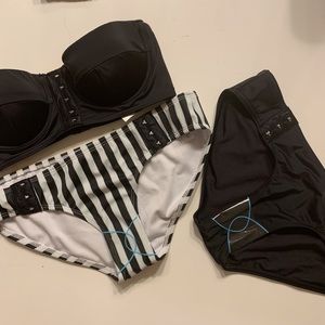 Mix and Match Stripe Hipster Bikini Hook and Eye